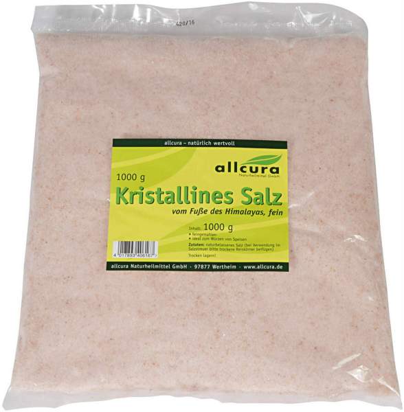 Kristallines Salz vom Fuße des Himalayas Fein Gemahlen