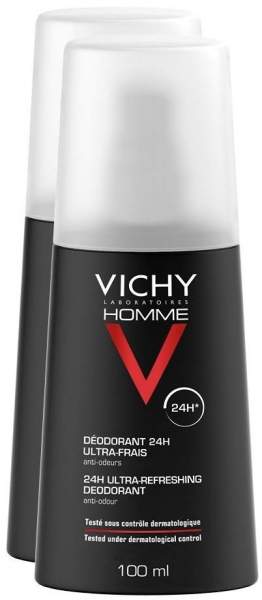 Vichy Homme Deodorant Zerstäuber 24h ultra frisch 2 x 100 ml Spray