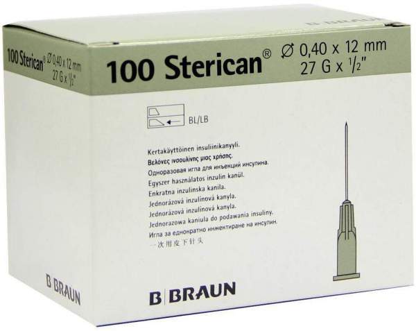 Sterican Insulin Einmalkanüle 27 G x 1°2 0,40 x 12 mm 100 Kanülen
