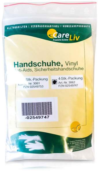 Handschuhe Vinyl Anti Aids 4 Handschuhe