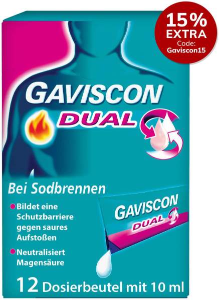 Gaviscon Dual 500 mg 213 mg 325 mg Suspension 12 x 10 ml
