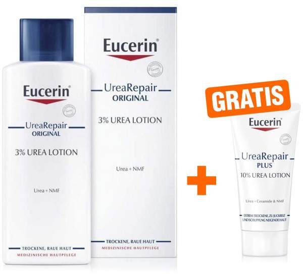 Eucerin UreaRepair Original 3% Urea 250 ml Lotion + gratis UreaRepair Plus Lotion 10% Urea 20 ml