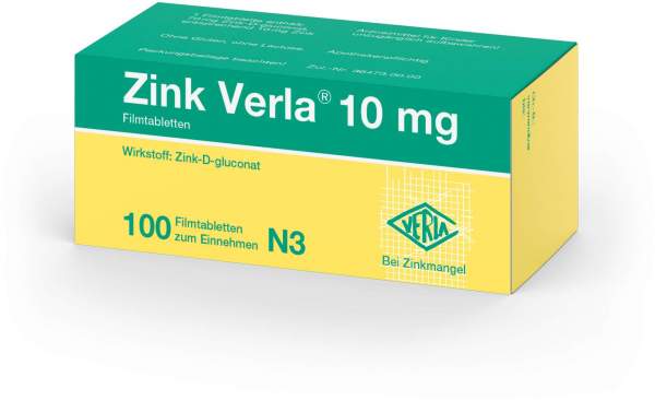 Zink Verla 10 mg 100 Filmtabletten