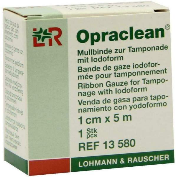 Opraclean Mullbinde zur Tamponade Mit Jodoform 1cmx5m
