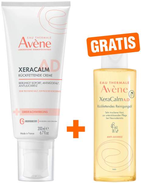 Avene Xeracalm A.D. 200 ml Creme + gratis XeraCalm Reinigungsöl 100 ml