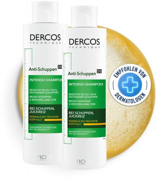 Vichy Dercos Anti-Schuppen Shampoo für trockene Kopfhaut 2 x 200 ml