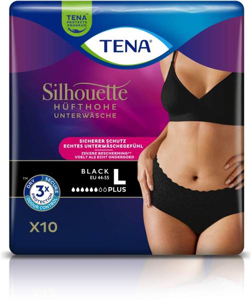 Tena Silhouette Plus L Black 10 Inkontinenzhosen