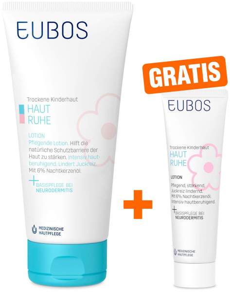 Eubos Kinder Haut Ruhe Lotion 200 ml + gratis Kinder Haut Ruhe Lotion 8 ml