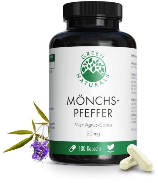 Green Naturals Mönchspfeffer 20mg Hochdosiert 180 Kapseln