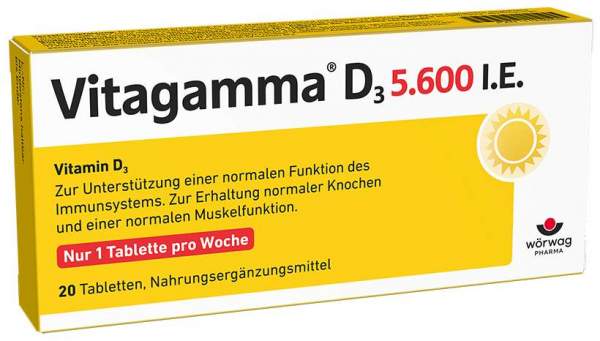 Vitagamma D3 5.600 I.E. Vitamin D3 20 Tabletten