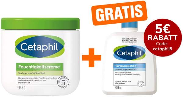 Cetaphil Feuchtigkeitscreme 453 g + gratis Reinigungslotion 236 ml