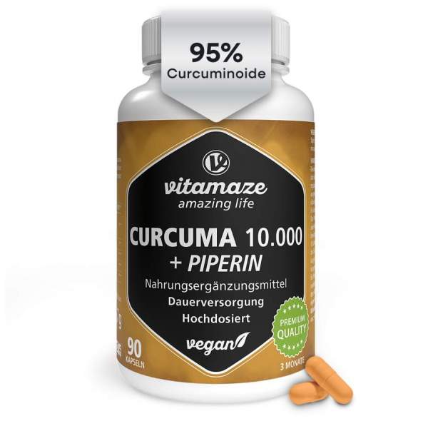 Vitamaze Kurkuma 10.000 + Piperin 90 Kapseln