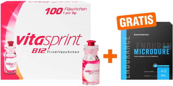 Vitasprint B12 100 Trinkampullen + gratis Microbionic Microdure Shot 15 Sachets