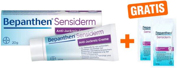 Bepanthen Sensiderm Anti-Juckreiz Creme 20 g + gratis 2 x 3,5 g Creme Sachet
