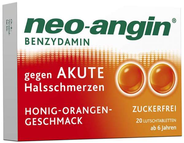 Neo angin Benzydamin Honig - Orange 20 Lutschtabletten