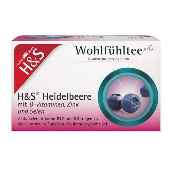H&amp;S Heidelbeere mit B-Vitaminen Zink und Selen Fbtl. 20 x 2,5 g