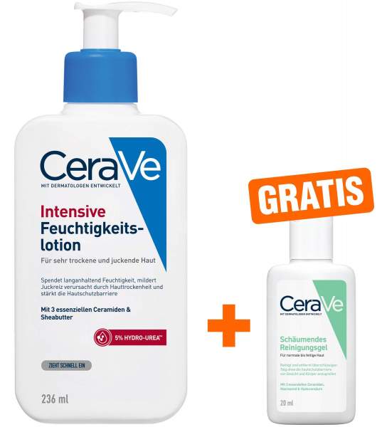 Cerave Intensive Feuchtigkeitslotion 236 ml + gratis Schäumendes Reinigungsgel 20 ml