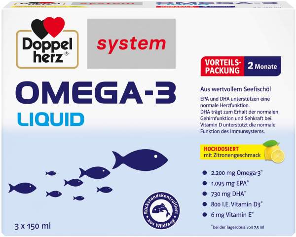 Doppelherz System Omega-3 Liquid 3 X 150 ml