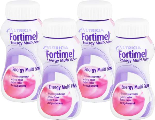 Fortimel Energy Drink Multi Fibre Erdbeergeschmack 8 X 4 X 200 ml