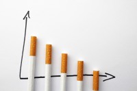 Diagramm mit Zigaretten zeigt die Phasen beim Rauchen Aufhören