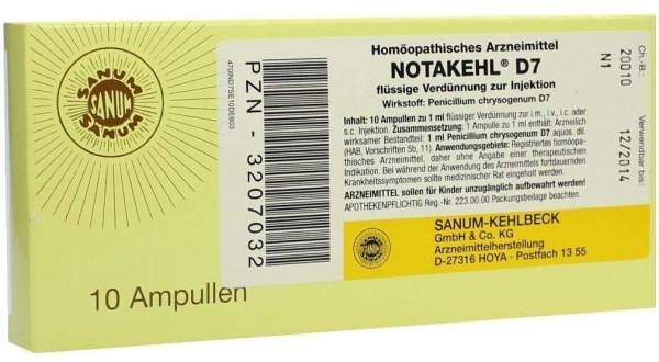 Notakehl D 7 10 X 1 ml Ampullen