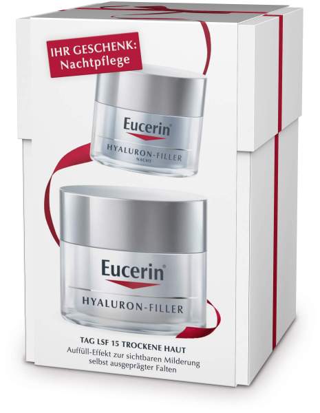 Eucerin Anti - Age Hyaluron - Filler Tag trockene Haut 50 ml + gratis Nachtpflege 20 ml