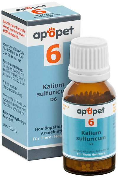Apopet Schüßler Salz Nr.6 Kalium Sulfuricum D6 vet. 12 G Globuli