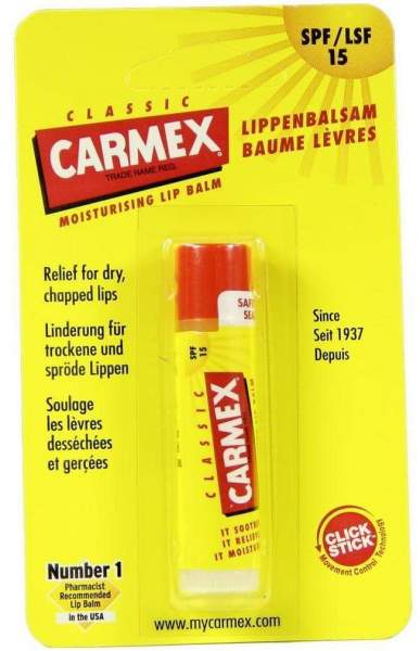 Carmex Lippenbalsam 4,25 G Lippenpflegestift (trockene, Spröde...