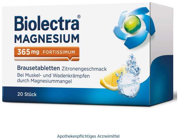 Biolectra Magnesium 365 mg fortissimum Zitronengeschmack 20 Brausetabletten