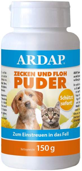 Ardap Zecken-Und Floh-Puder Für Hunde und Katzen 150 G