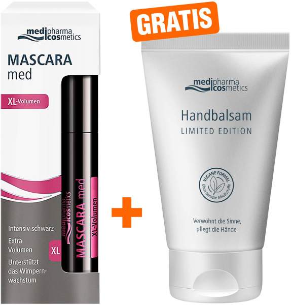 medipharma cosmetics Mascara med XL-Volumen 6ml + gratis Handbalsam limited Edition 40 ml