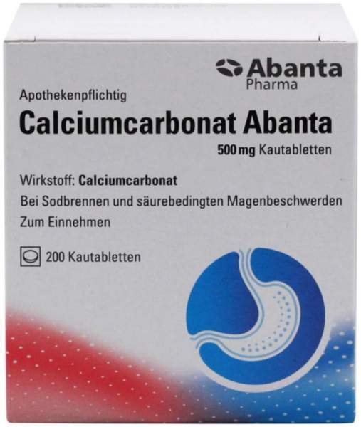 Calciumcarbonat Abanta 500 mg 200 Kautabletten