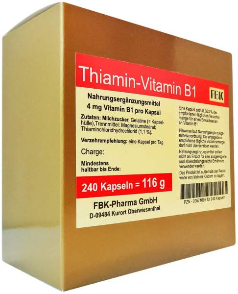 Thiamin Kapseln Vitamin B1 240 Kapseln