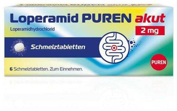 Loperamid Puren Akut 2 mg 6 Schmelztabletten