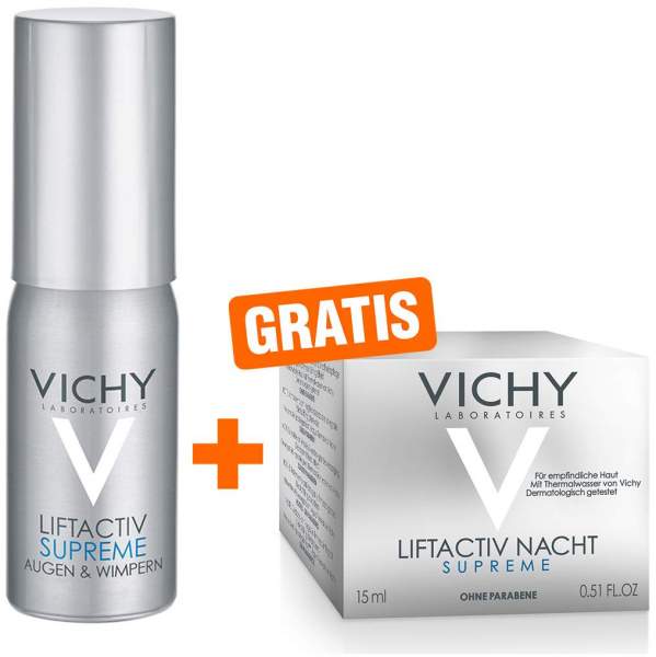 Vichy Liftactiv Serum 10 Augen &amp; Wimpern Creme + gratis Nacht mini Tiegel 15 ml