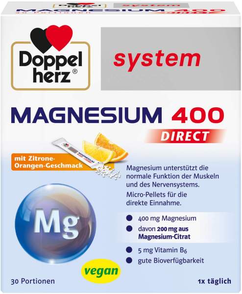 Doppelherz Magnesium 400 Direkt System 30 Portionsbeutel