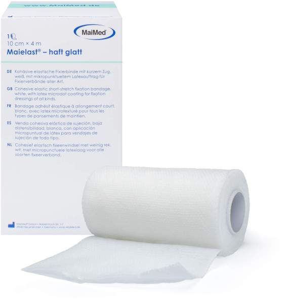 Maielast haft glatt kohäsiv,elastische Fixierbinde 10 cm x 4 m