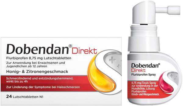Sparset Dobendan Direkt Flurbiprofen 8,75 mg 24 Lutschtabl. + Dobendan Direkt Flurbiprofen Halsspray 15 ml