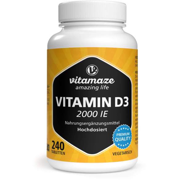 Vitamin D3 2.000 I.E. Vegetarisch 240 Tabletten