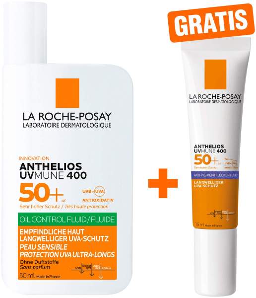 La Roche Posay Anthelios Oil Control Fluid UV Mune 400 LSF 50+ 50 ml + gratis La Roche Posay Anti-Pigment Fluid 15 ml