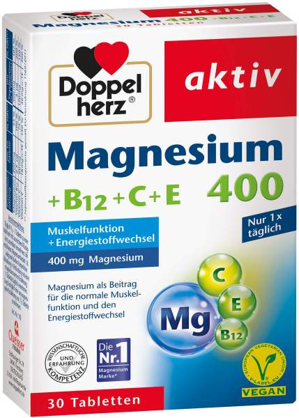Doppelherz Magnesium 400 + B12 + C + E 30 Tabletten