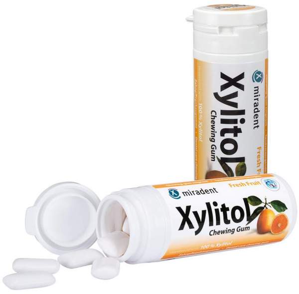 Miradent Xylitol Chewing Gum Frucht 30 Kaugummis