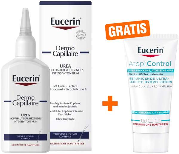 Eucerin Dermo Capillaire kopfhaut- beruhigend. Tonikum 100 ml + gratis AtopiControl Hydro-Lotion 20 ml