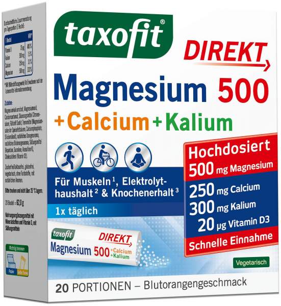 Taxofit Magnesium 500 + Calcium + Kalium 20 Beutel