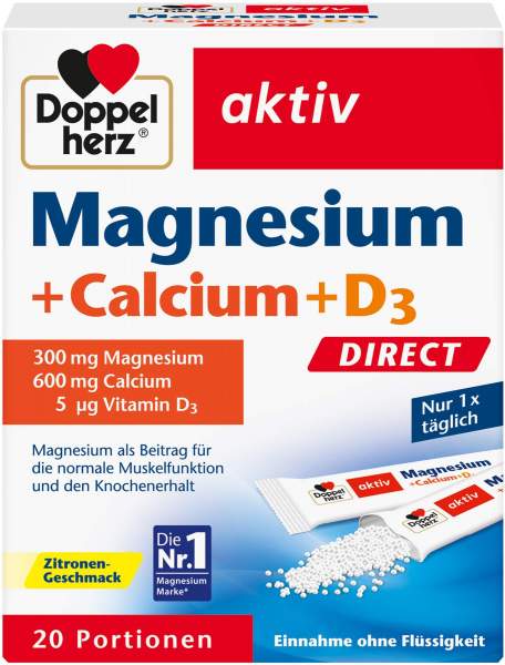 Doppelherz aktiv Magnesium + Calcium + D3 DIRECT Pellets 20 Stück