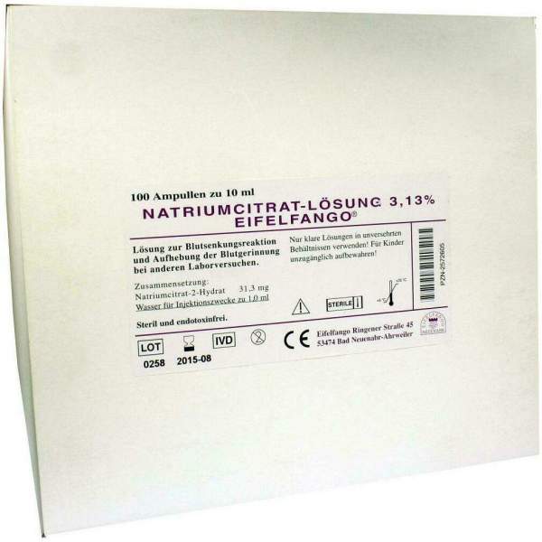 Natrium Citricum 3,13% 100 X 10 ml Ampullen
