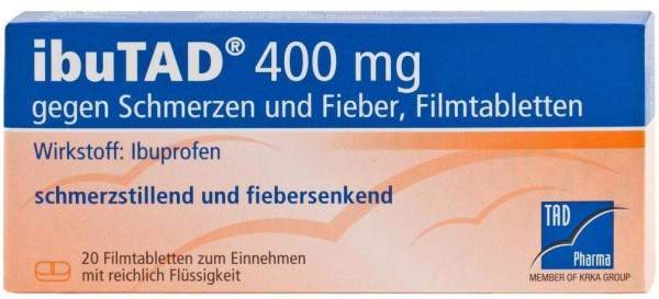 Ibutad 400 mg Gegen Schmerzen und Fieber 20 Filmtabletten