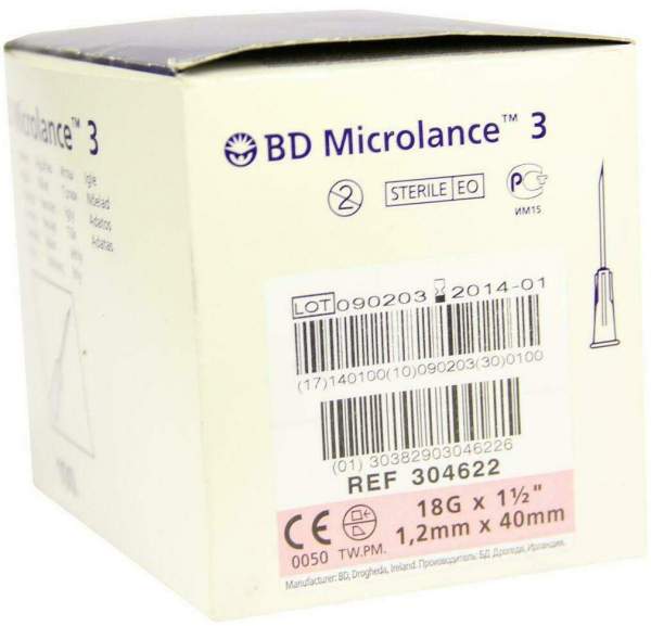 Bd Microlance Kanüle 18 G 1 1-2 Trans 18 X 40mm