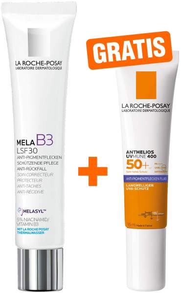 La Roche Posay Mela B3 LSF30 40 ml Creme + gratis La Roche Posay Anthelios Anti-Pigment Fluid 15 ml