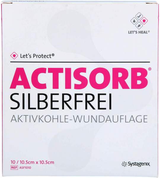 Actisorb Silberfrei 10,5 X 10,5 cm 10 Kompressen
